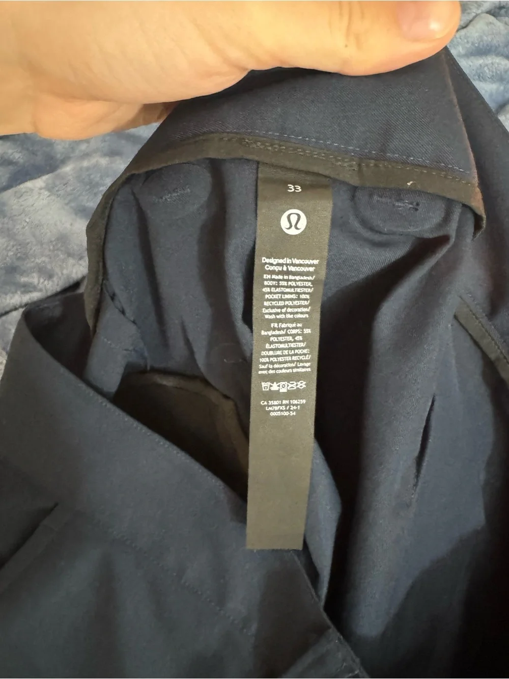 Men's Navy Performance Shorts Lululemon Size 33